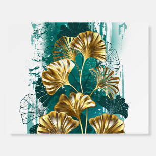 Branch with Golden Leaves Ginko Biloba Foam Board