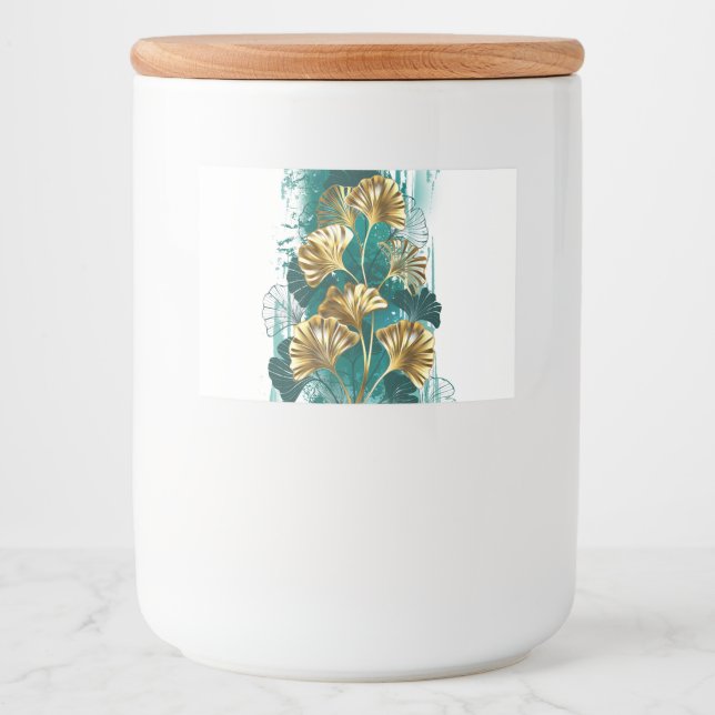 Branch with Golden Leaves Ginko Biloba Food Label (Front)