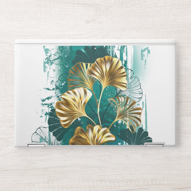 Branch with Golden Leaves Ginko Biloba HP Laptop Skin (Front)