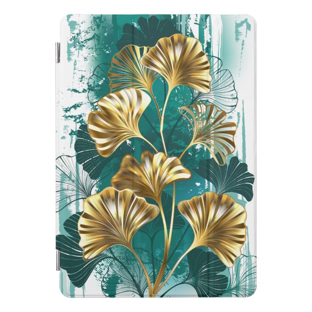 Branch with Golden Leaves Ginko Biloba iPad Pro Cover (Front)