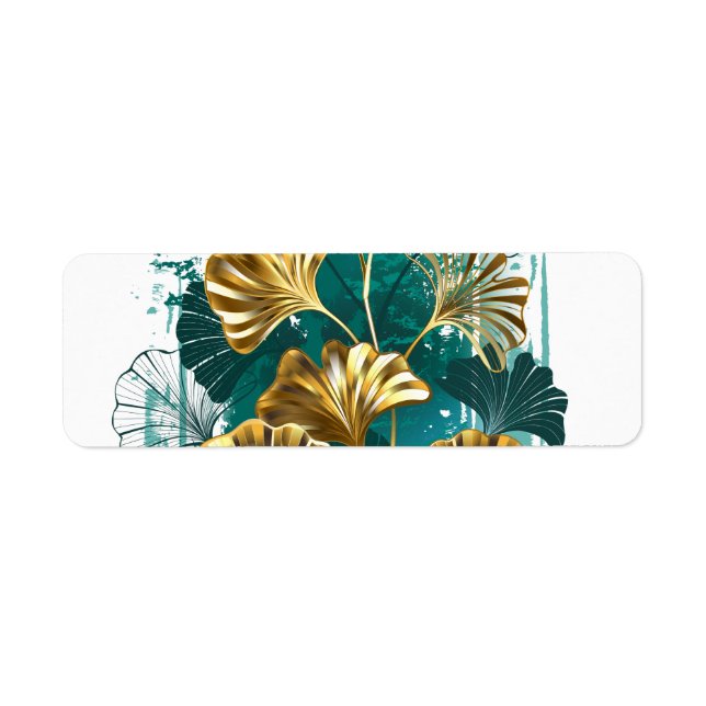 Branch with Golden Leaves Ginko Biloba Label (Front)