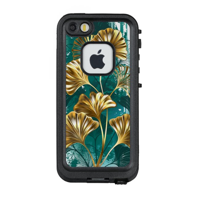 Branch with Golden Leaves Ginko Biloba LifeProof iPhone Case (Back)