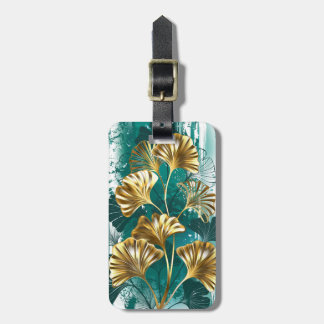 Branch with Golden Leaves Ginko Biloba Luggage Tag