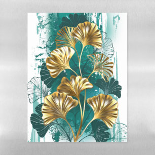 Branch with Golden Leaves Ginko Biloba Magnetic Dry Erase Sheet