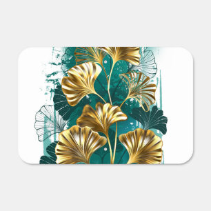 Branch with Golden Leaves Ginko Biloba Metal Sign