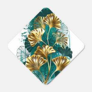 Branch with Golden Leaves Ginko Biloba Metal Sign