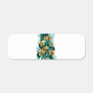 Branch with Golden Leaves Ginko Biloba Metal Sign