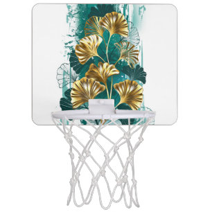 Branch with Golden Leaves Ginko Biloba Mini Basketball Hoop
