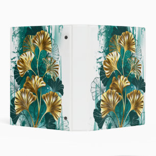 Branch with Golden Leaves Ginko Biloba Mini Binder