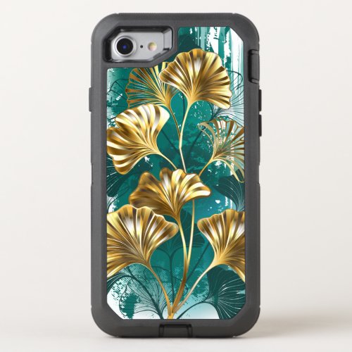 Branch with Golden Leaves Ginko Biloba OtterBox Defender iPhone SE87 Case