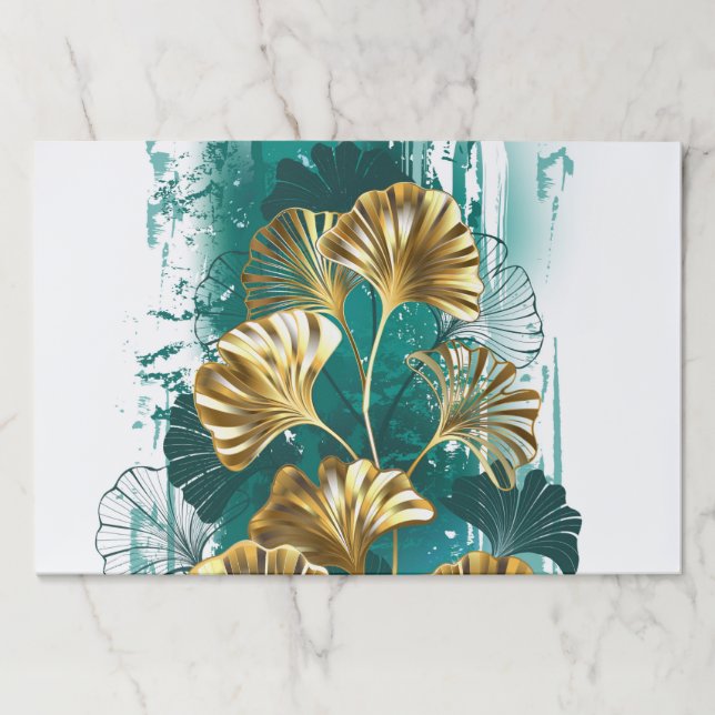 Branch with Golden Leaves Ginko Biloba Paper Pad (Front)