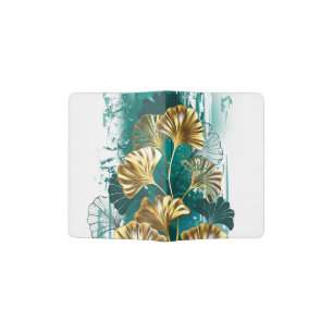 Branch with Golden Leaves Ginko Biloba Passport Holder