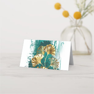 Branch with Golden Leaves Ginko Biloba Place Card