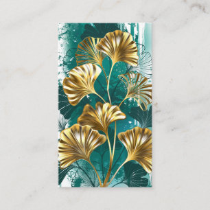 Branch with Golden Leaves Ginko Biloba Place Card