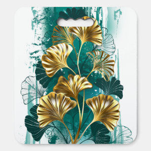 Branch with Golden Leaves Ginko Biloba Seat Cushion