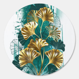 Branch with Golden Leaves Ginko Biloba Sign