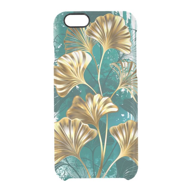 Branch with Golden Leaves Ginko Biloba Uncommon iPhone Case (Back)