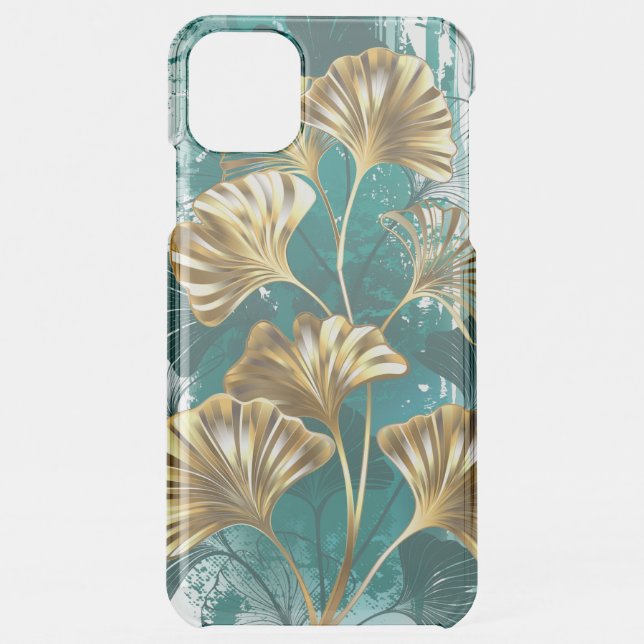 Branch with Golden Leaves Ginko Biloba Uncommon iPhone Case (Back)
