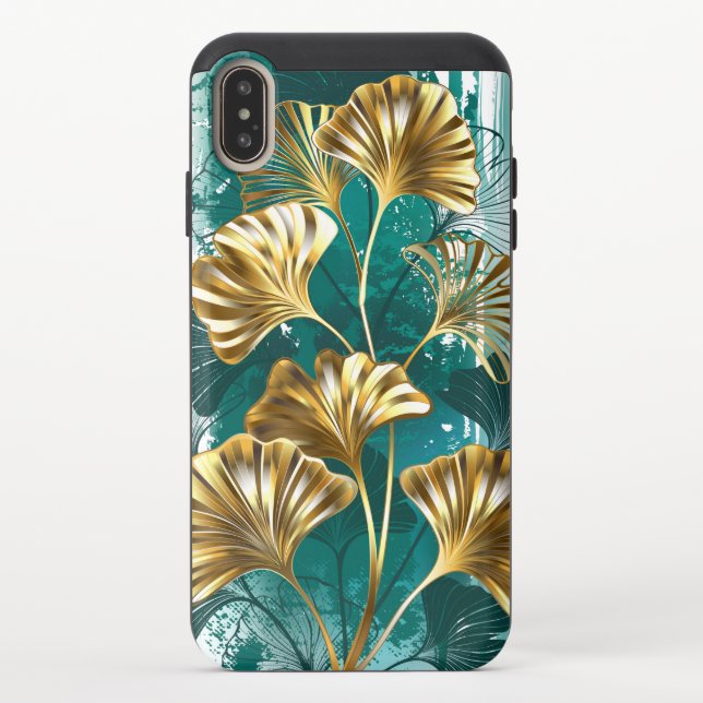 Branch with Golden Leaves Ginko Biloba Uncommon iPhone Case (Back)