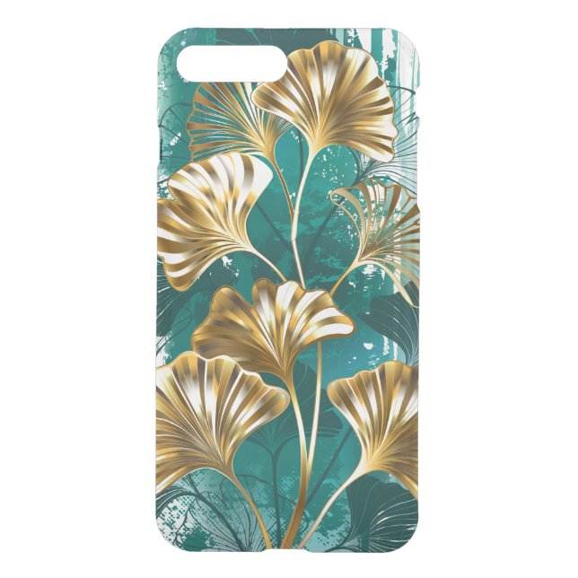 Branch with Golden Leaves Ginko Biloba Uncommon iPhone Case (Back)