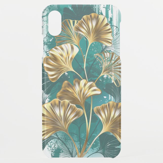 Branch with Golden Leaves Ginko Biloba Uncommon iPhone Case (Back)