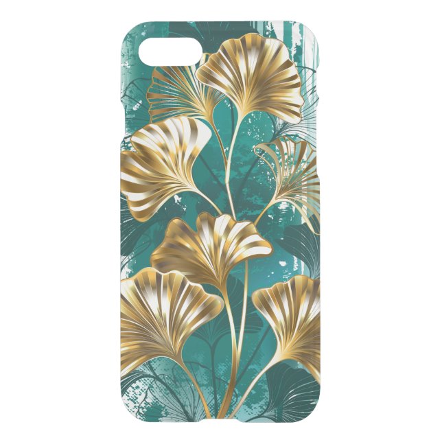 Branch with Golden Leaves Ginko Biloba Uncommon iPhone Case (Back)