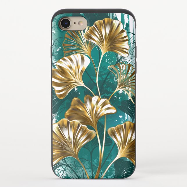 Branch with Golden Leaves Ginko Biloba Uncommon iPhone Case (Back)