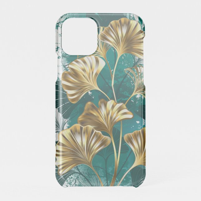 Branch with Golden Leaves Ginko Biloba Uncommon iPhone Case (Back)
