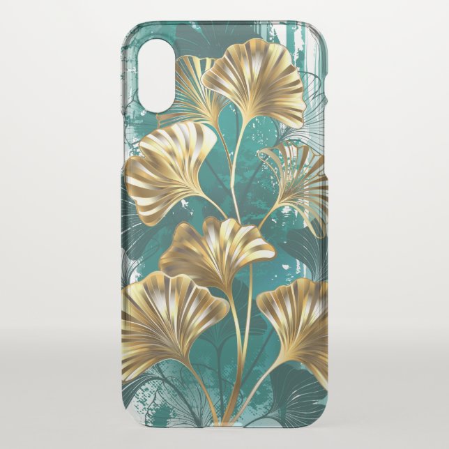 Branch with Golden Leaves Ginko Biloba Uncommon iPhone Case (Back)