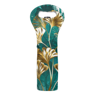 Branch with Golden Leaves Ginko Biloba Wine Bag