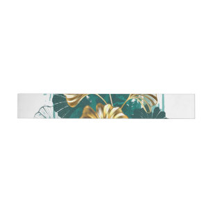Branch with Golden Leaves Ginko Biloba Wrap Around Label