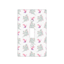 Branch with Pink and Green Leaves and Butterfly