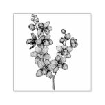 branch with pink orchid flowers sticker self-inking stamp