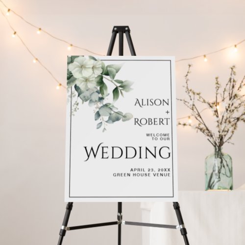 Branch with white flowers WELCOME wedding Foam Board