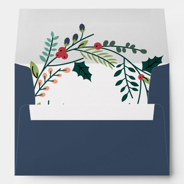 Branches and Berries Believe Holiday Envelope (Back (Bottom))
