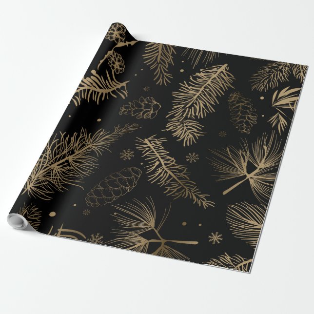 Branches and Pine 2 Wrapping Paper (Unrolled)