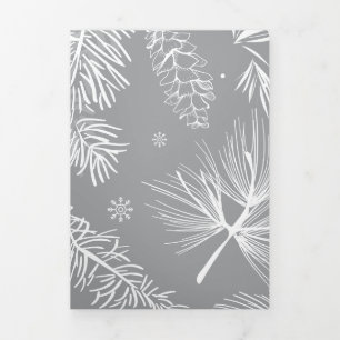 Branches and Pine 4 Tri-Fold Holiday Card