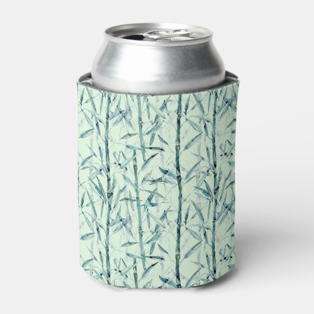 Branches bamboo, white, green, leaves, bamboo can cooler (Can Front)