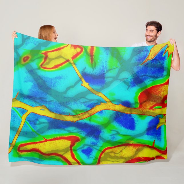Branches in Bold Color  Fleece Blanket (In Situ)