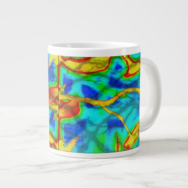 Branches in Bold Color Jumbo Mug (Front Right)