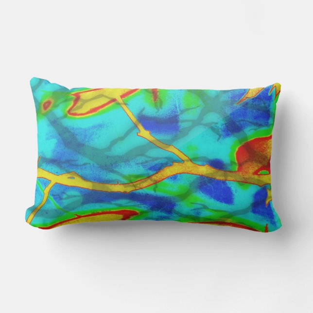 Branches in Bold Color Outdoor Pillow (Front)
