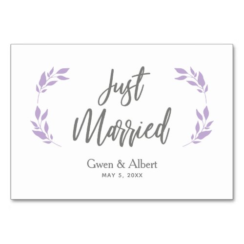 Branches in Lillac  Just Married Quote Table Number