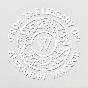 Branches Lacy Filigree #2 Name Init Library Book Embosser