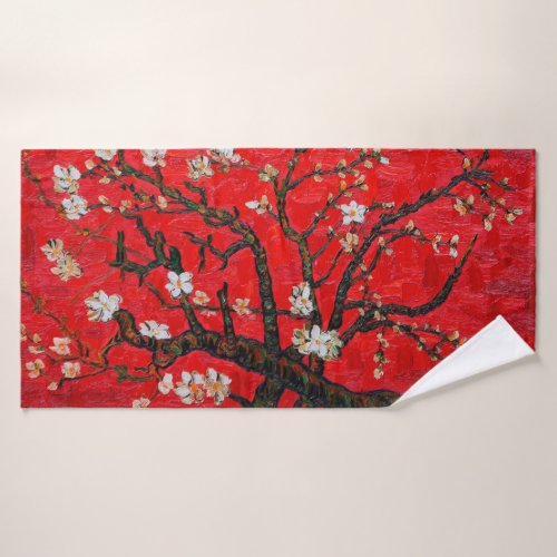 Branches of Almond Tree in Blossom Van Gogh Bath Towel