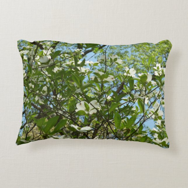 Branches of Dogwood Blossoms Spring Trees Accent Pillow (Back)