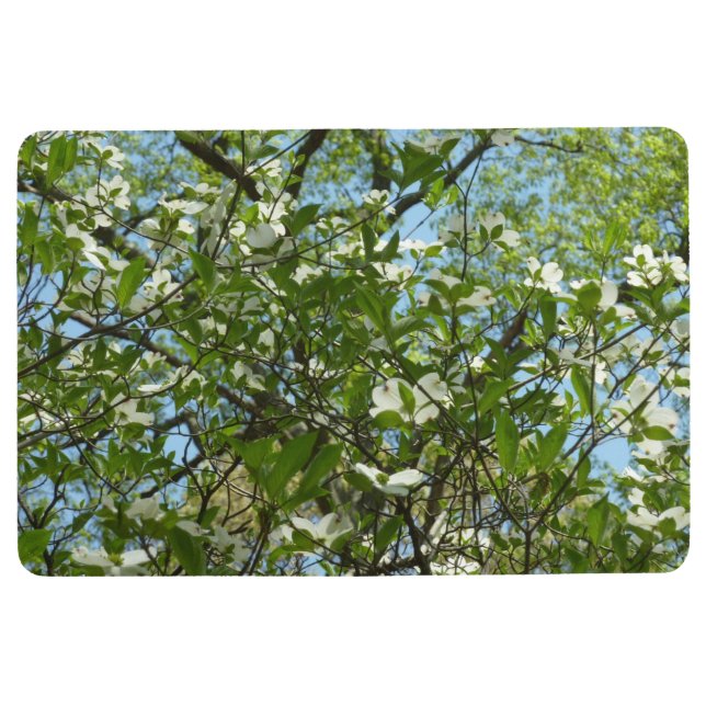 Branches of Dogwood Blossoms Spring Trees Floor Mat (Front)