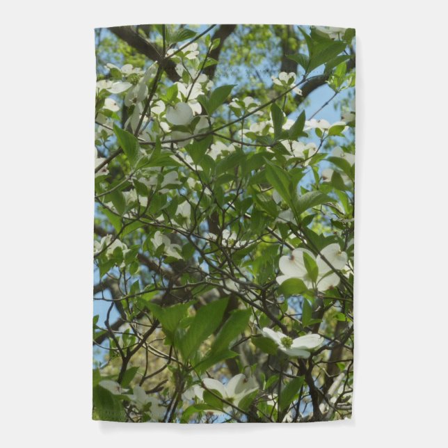 Branches of Dogwood Blossoms Spring Trees Garden Flag (Front)
