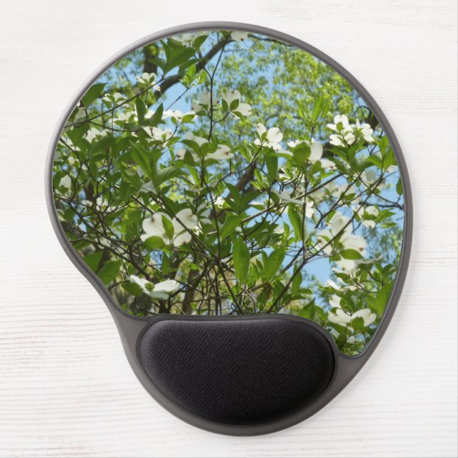 Branches of Dogwood Blossoms Spring Trees Gel Mouse Pad (Front)