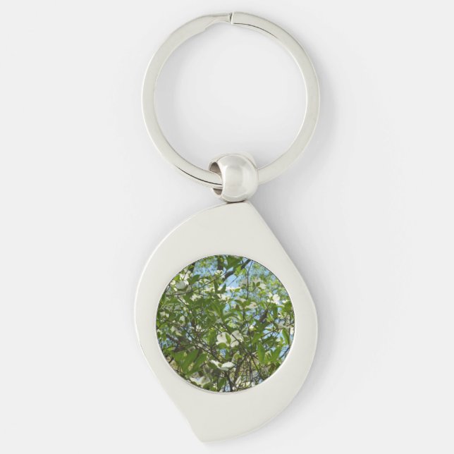 Branches of Dogwood Blossoms Spring Trees Keychain (Front)