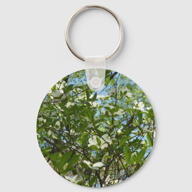Branches of Dogwood Blossoms Spring Trees Keychain (Front)